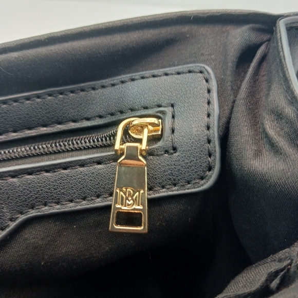 Badgley Mischka Womens Handbag Black Chain Vegan Leather - Picture 10 of 14